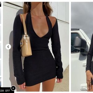 Princess Polly-Lioness Heavenly Sent Mini Dress Black, Size XS